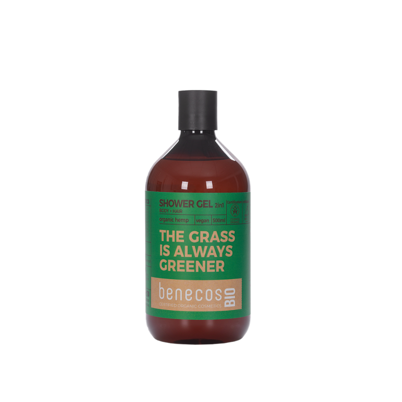 benecos benecosBIO Shower Gel 2in1 organic hemp - THE GRASS IS ALWAYS GREENER - Produktbild