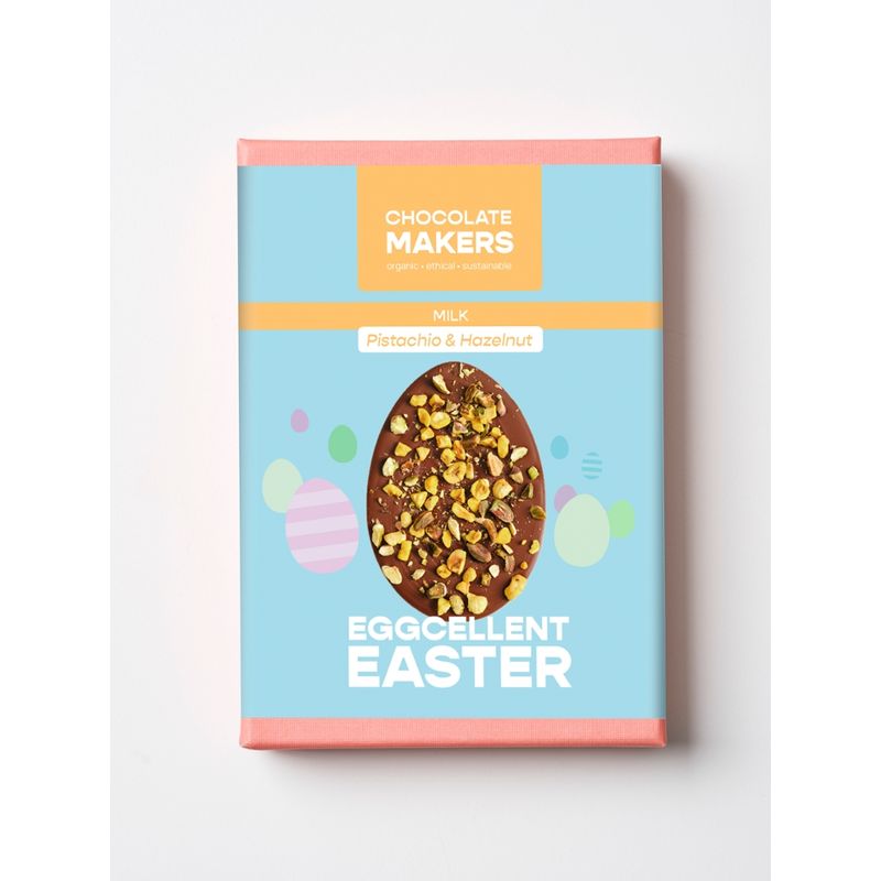 Chocolatemakers Kolumbien Eggcellent Osterei Milch 49% mit Pistazien und Haselnüssen - Produktbild