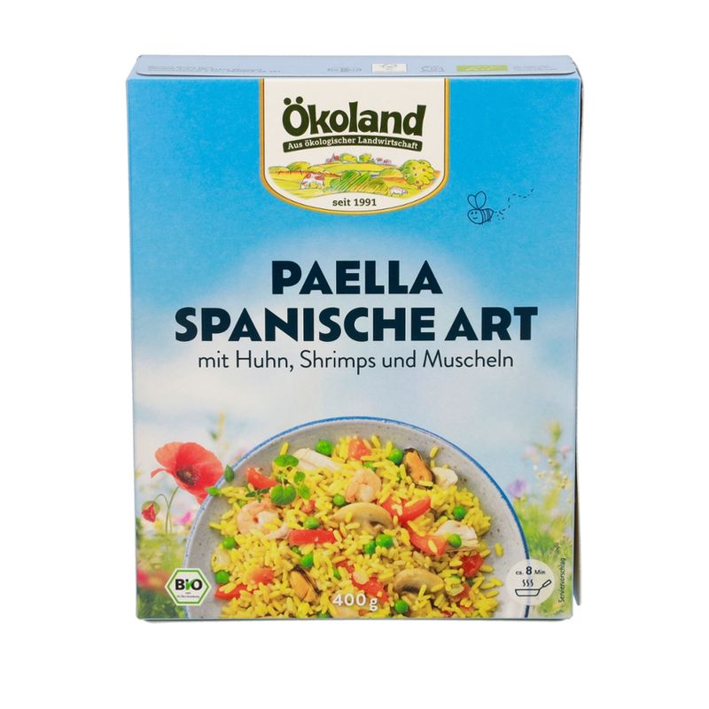 ÖKOLAND Paella Spanische Art mit Huhn, Shrimps und Muscheln - Produktbild