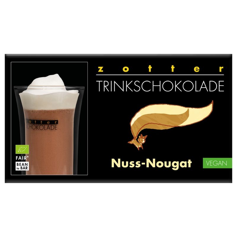 Zotter Schokolade Trinkschokolade – Nuss Nougat - vegan - Produktbild