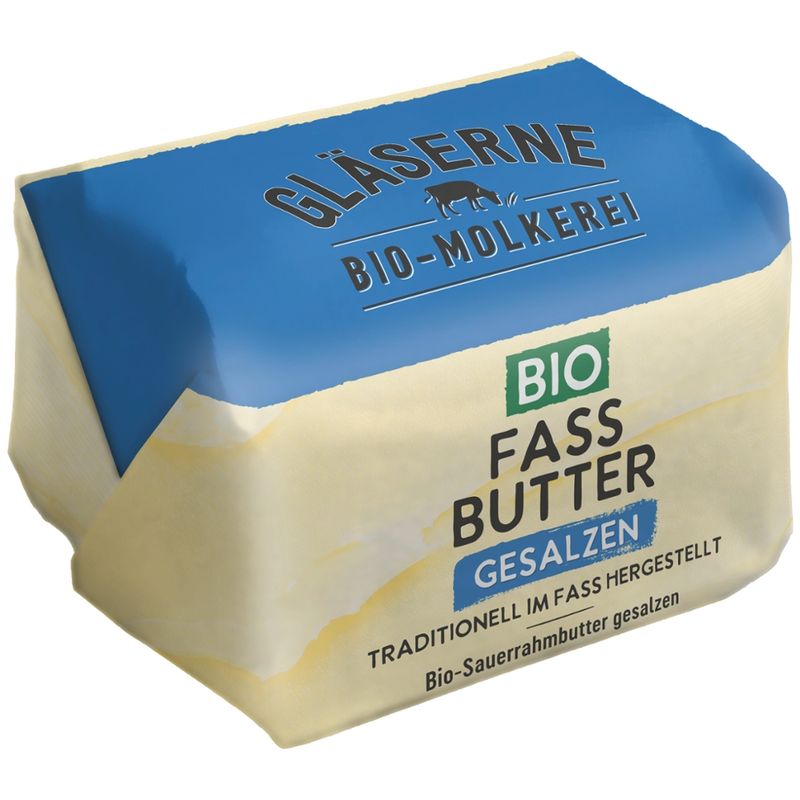 Gläserne Molkerei GM Bio Fassbutter gesalzen, Sauerrahm 250g - Produktbild