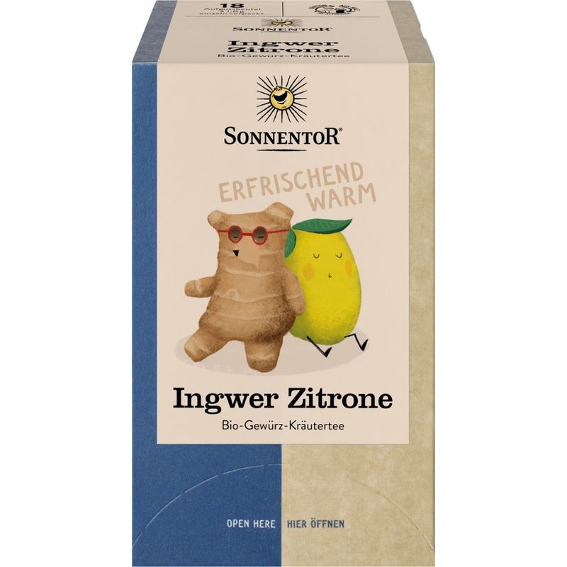 Sonnentor Ingwer-Zitrone Tee, Doppelkammerbeutel - Produktbild
