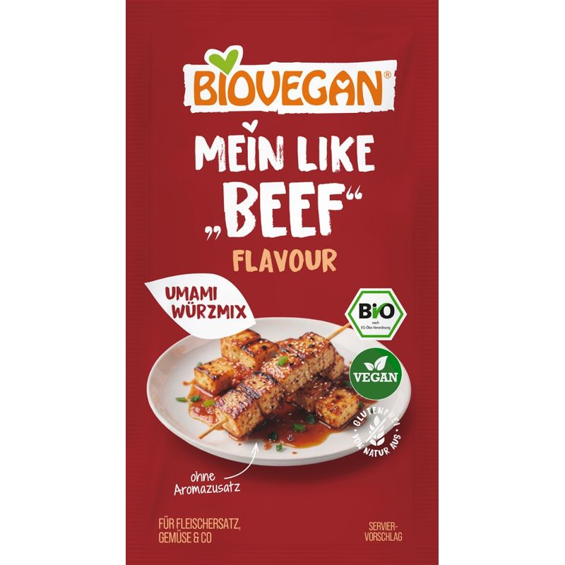 Biovegan Mein "Like Beef" Flavour, Umami Würzmix, Bio, 12g, schmal - Produktbild