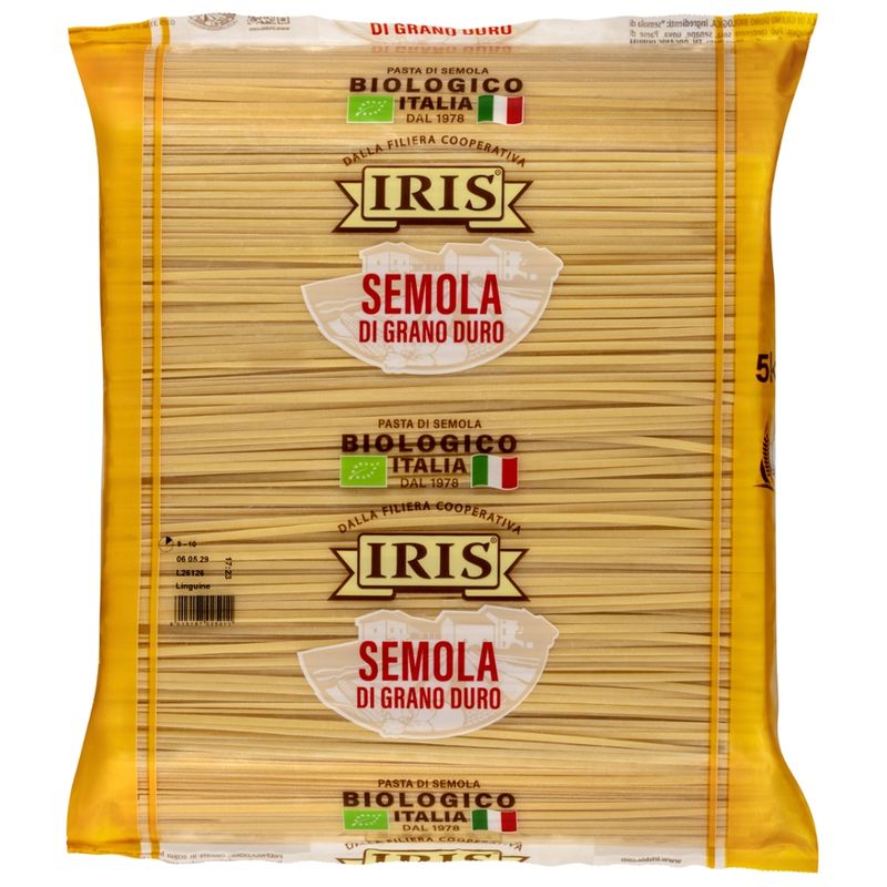 IRIS  Linguine, gerade sehr schmale Bandnudeln hell aus Hartweizengriess fuer das Gastronomie in  5 kg. Verpackung - Produktbild
