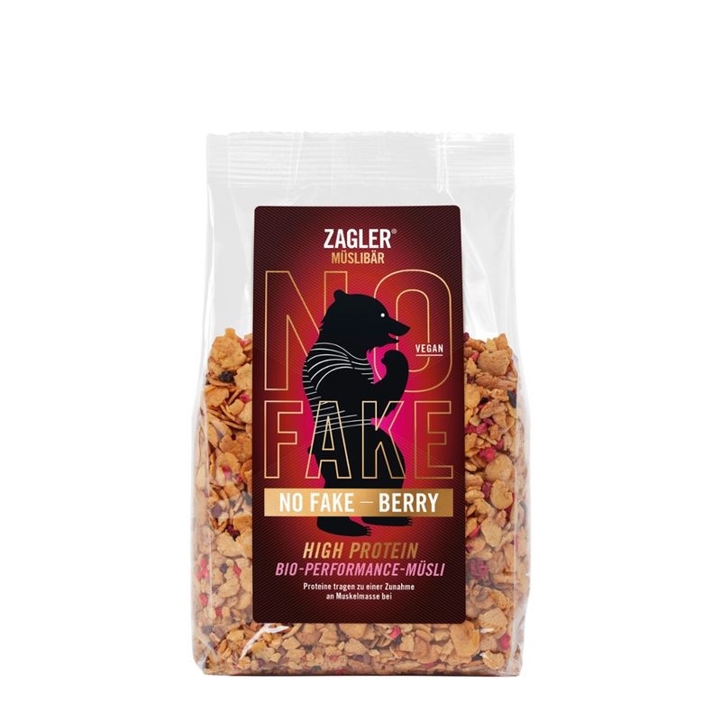 ZAGLER MÜSLIBÄR ZAGLER NO FAKE BERRY High-Protein Bio-Müsli 300g, knusprig gebacken - Produktbild