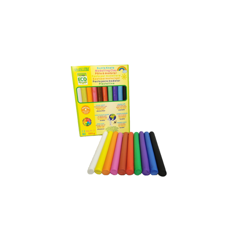 ökoNORM Bunte Knete 220g, immer weich, 10 Farben - Produktbild
