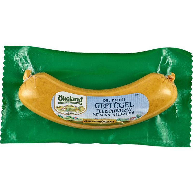 ÖKOLAND Delikatess Geflügel-Fleischwurst mit Sonnenblumenöl - Produktbild