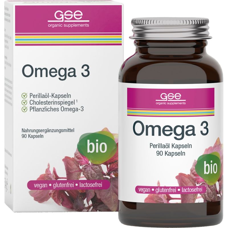 GSE  Omega 3 - Perillaöl (Bio), 90 Kapseln à 600 mg - Produktbild