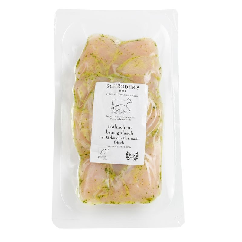 Schröder's Bio Fleisch- und Wurstwaren Hähnchenbrustgulasch Bärlauch 300g - Produktbild