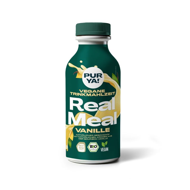 PURYA! Trinkmahlzeit Real Meal, Flasche, Vanille, BIO, 500 ml - Produktbild