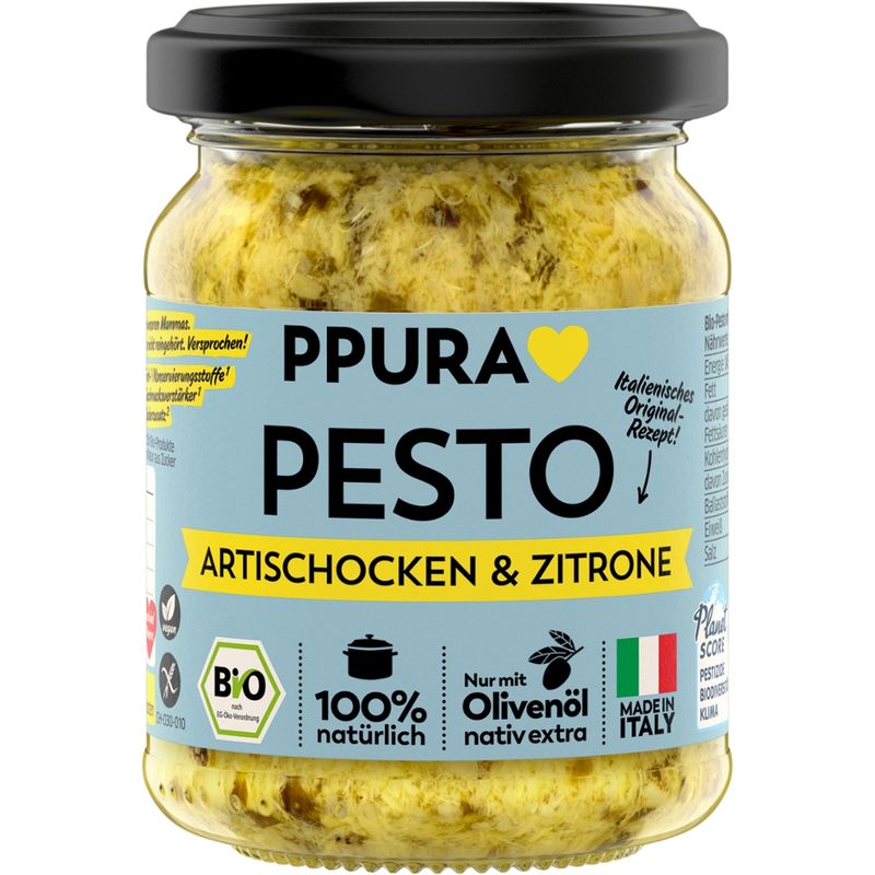 PPURA BIO Pesto Artischocken, Petersilie und sizilianische Zitrone - Produktbild