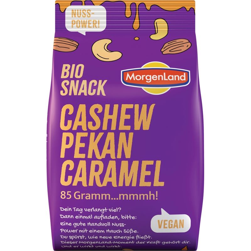 MorgenLand Bio Snack Cashew Pekan Caramel - Produktbild