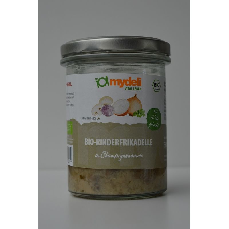 mydeli Bio Rinderfrikadelle in Champignonsauce mit Kräutern - Produktbild