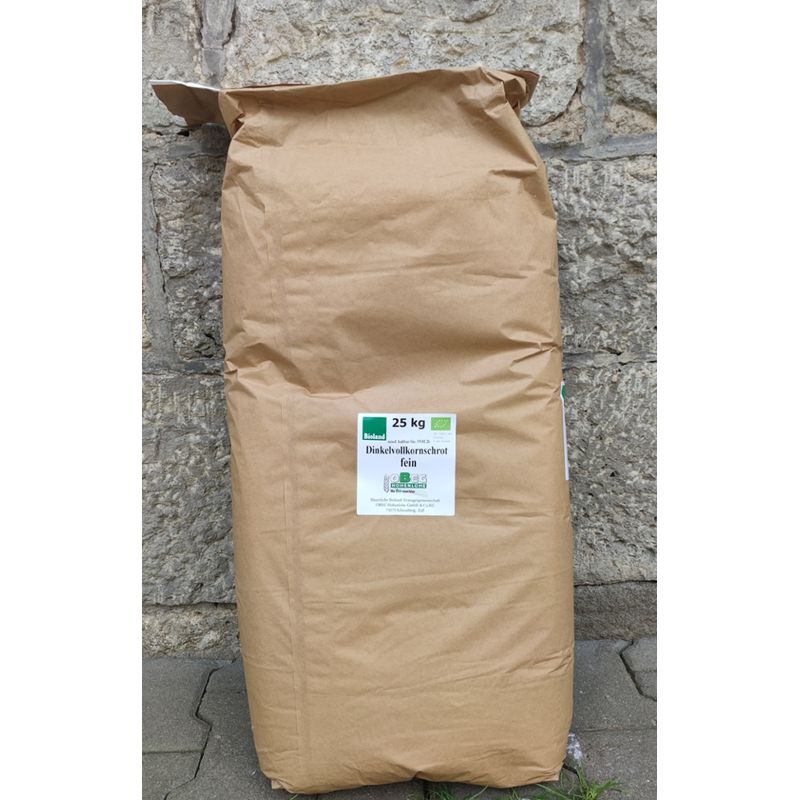 OBEG Bioland Dinkelvollkornschrot fein OBEG, gesackt, 25 kg - Produktbild