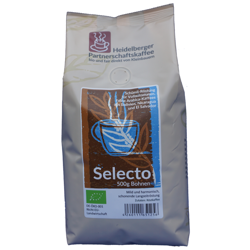 Heidelberger Partnerschaftskaffee Selecto Schümli-Röstung für Vollautomaten 500g Bohnen - Heidelberger Partnerschaftskaffee - Produktbild