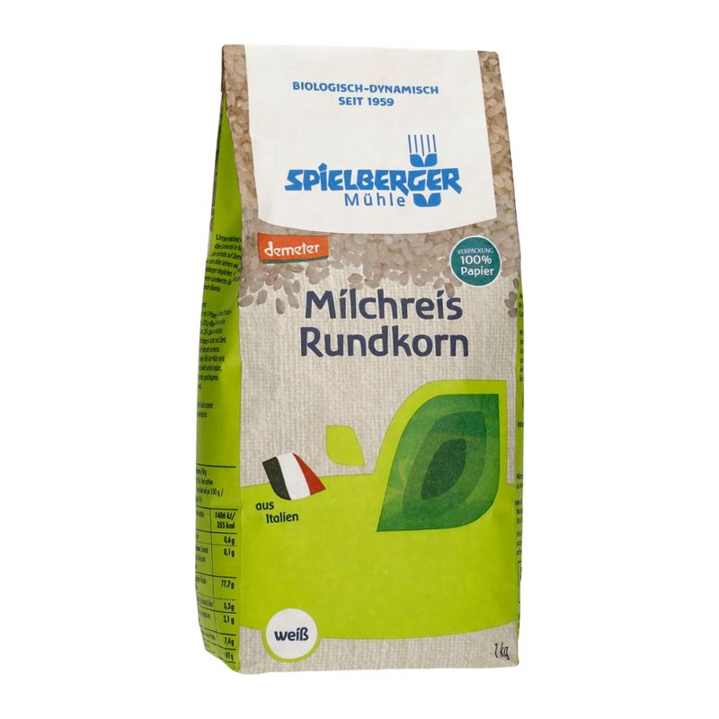 Spielberger Mühle Milchreis, Rundkorn weiß, demeter - Produktbild