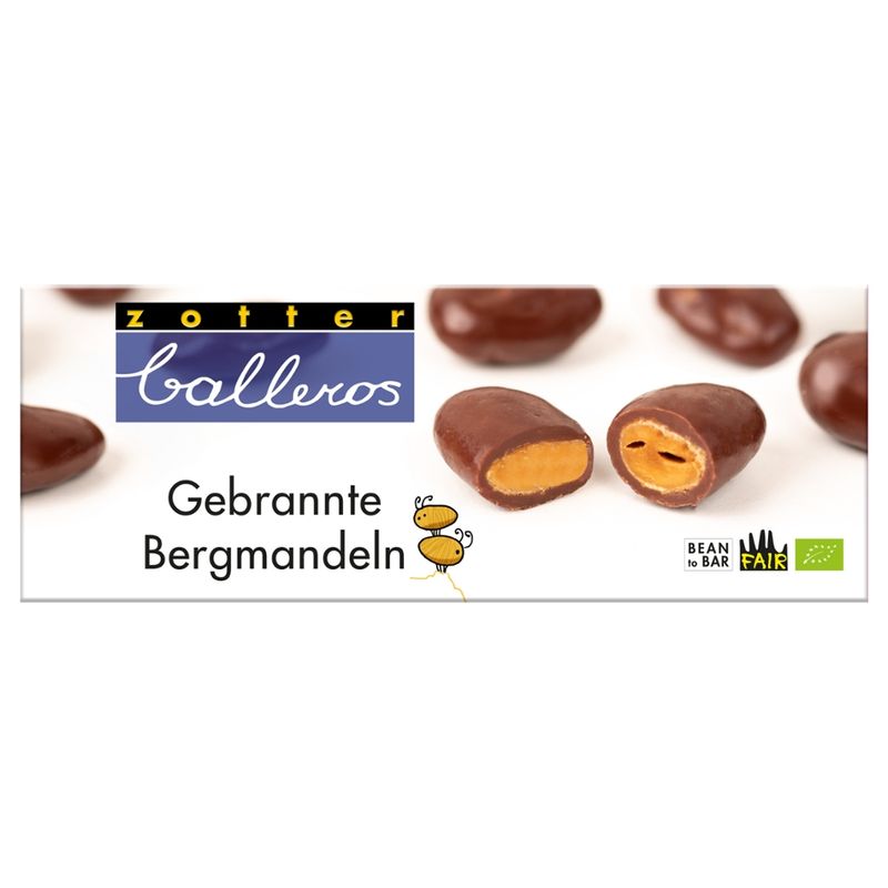 Zotter Schokolade Balleros "Gebrannte Bergmandeln" - Produktbild