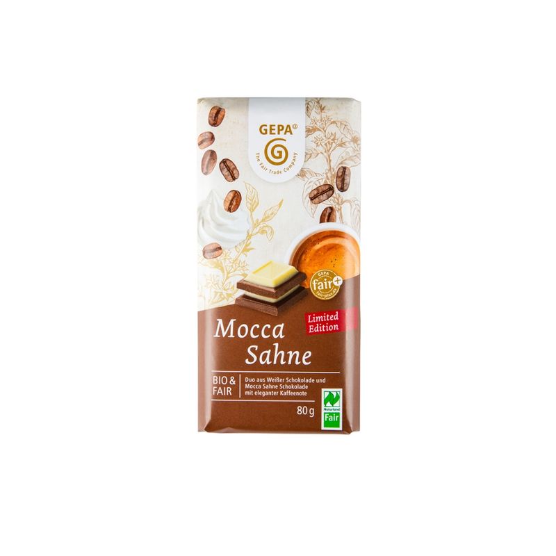 GEPA - The Fair Trade Company Bio Mocca Sahne Schokolade mit Weißer  Schokolade - Produktbild