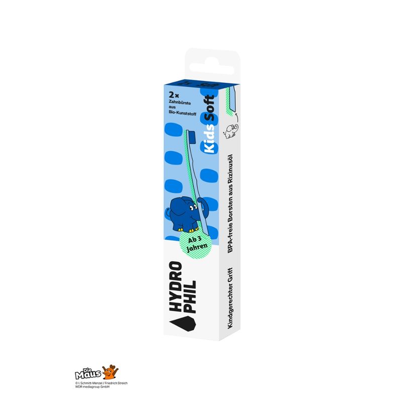 HYDROPHIL Hydrophil - Kinder - Bio PP Zahnbürste - Elefant Doppelpack - Produktbild