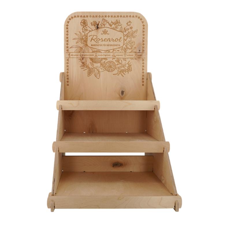 Rosenrot Naturkosmetik Rosenrot Thekendisplay aus Holz - Produktbild