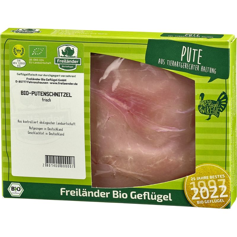 Freiländer Bio Geflügel Putenschnitzel, Bio, frisch, 2er, vakuumiert, 3er Gebinde - Produktbild