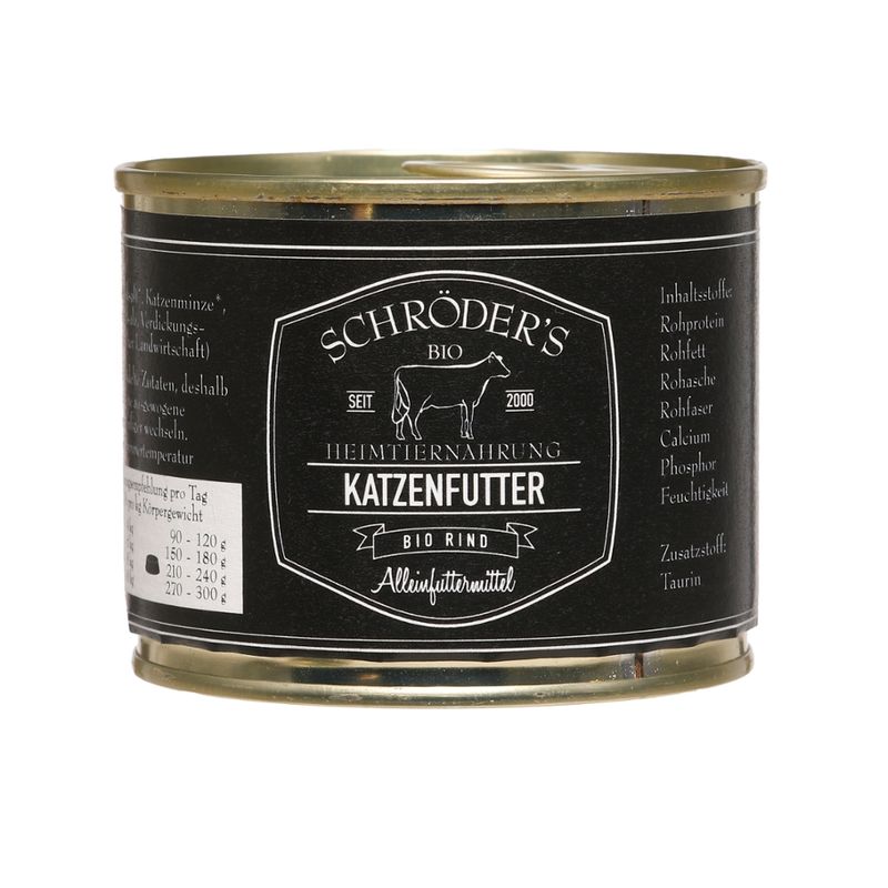 Schröder's Bio Fleisch- und Wurstwaren Katzenfutter Rind 200 g - Produktbild
