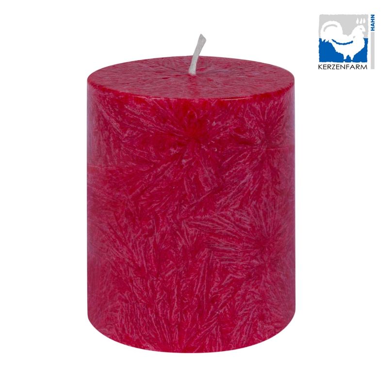 Kerzenfarm Hahn Stearin-Stumpen 64x75 aus 100% pflanzlichem Stearin, rot - Produktbild