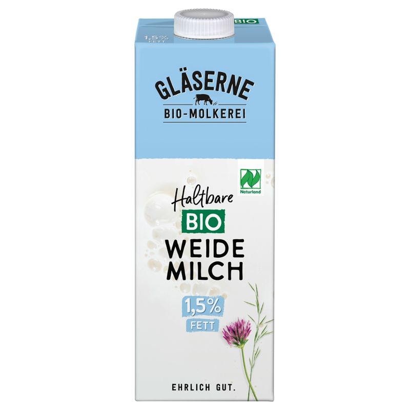Gläserne Molkerei GM Bio H-Milch 1,5% Fett 1l - Produktbild