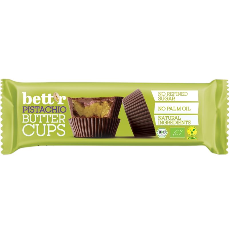 Bett'r Pistachio Cream Nut Butter Cups, 3x13g, Bio, Bett’r - Produktbild