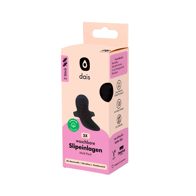 dais Waschbare Slipeinlagen aus Bio-Baumwolle / Waschbar / Multi-Pack (2Stück) - Produktbild