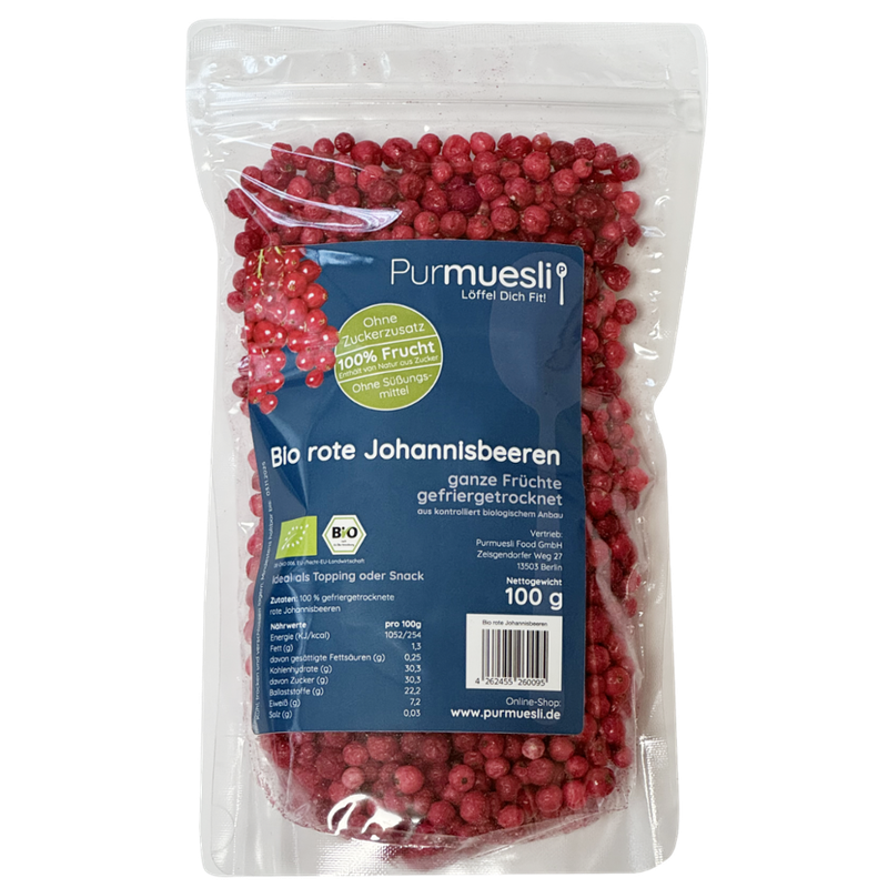 Purmuesli Bio Johannisbeeren gefriergetrocknet - Produktbild