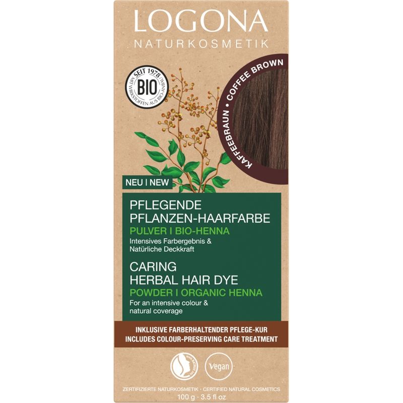 Logona LOGONA Pflanzen-Haarfarbe Pulver Kaffeebraun - Produktbild