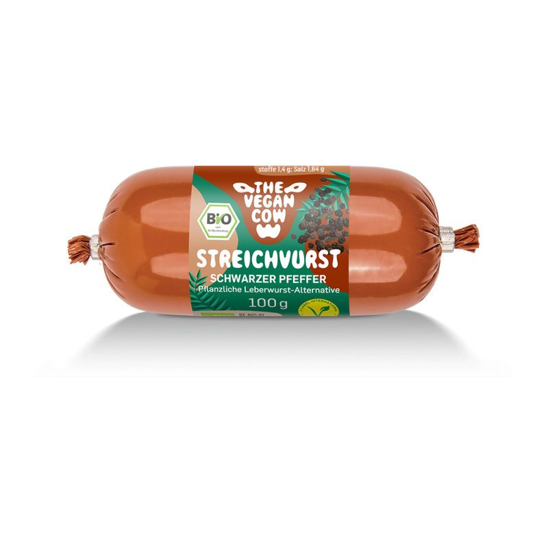 THE VEGAN COW Streichvurst Schwarzer Pfeffer 100g - Produktbild