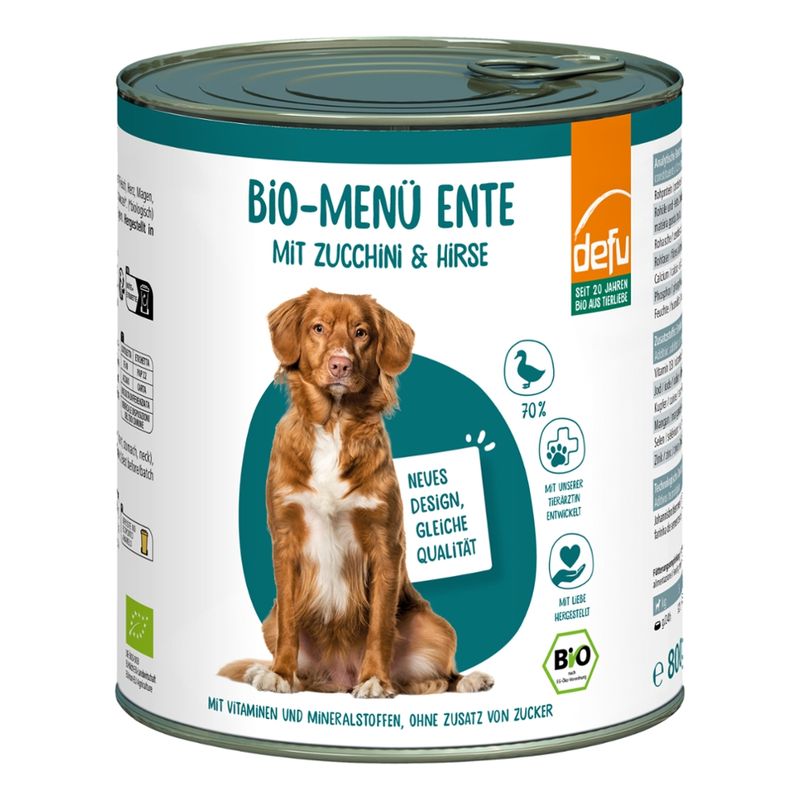 defu - Das Tierfutter vom Bio-Bauern Hund Bio-Menü Ente mit Zucchini & Hirse - Produktbild