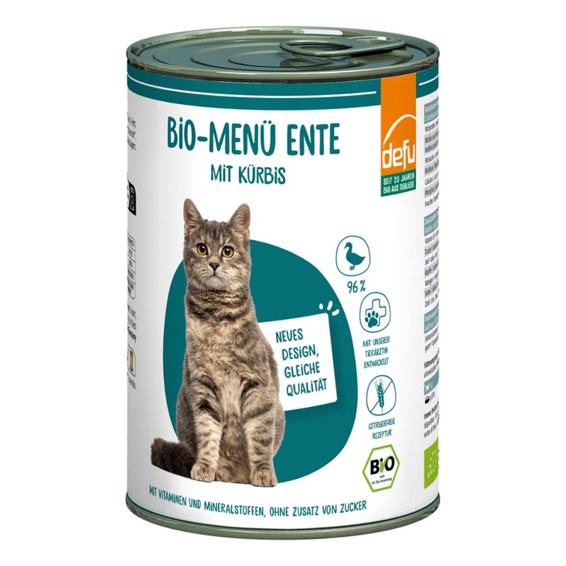 defu - Das Tierfutter vom Bio-Bauern Katze Bio-Menü Ente mit Kürbis - Produktbild