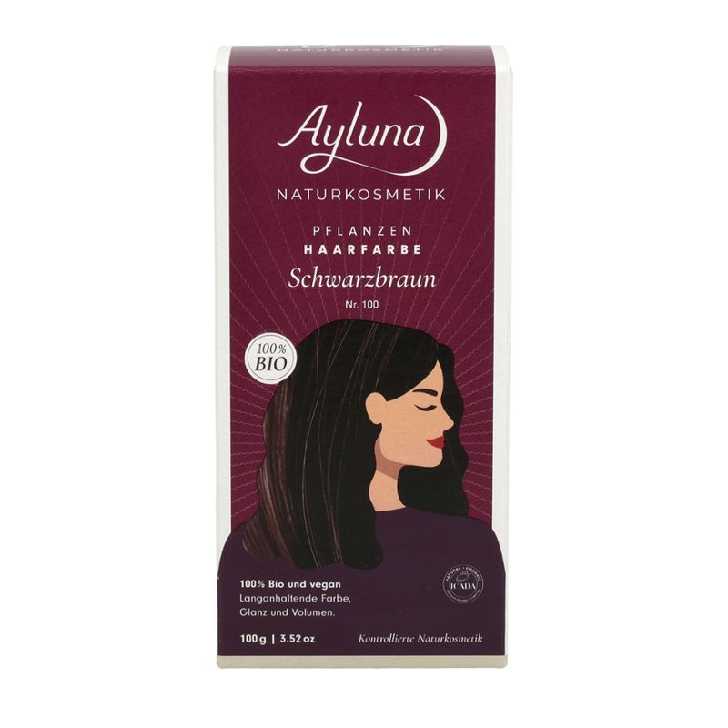 Ayluna Pflanzenhaarfarbe Nr. 100 Schwarzbraun - Produktbild