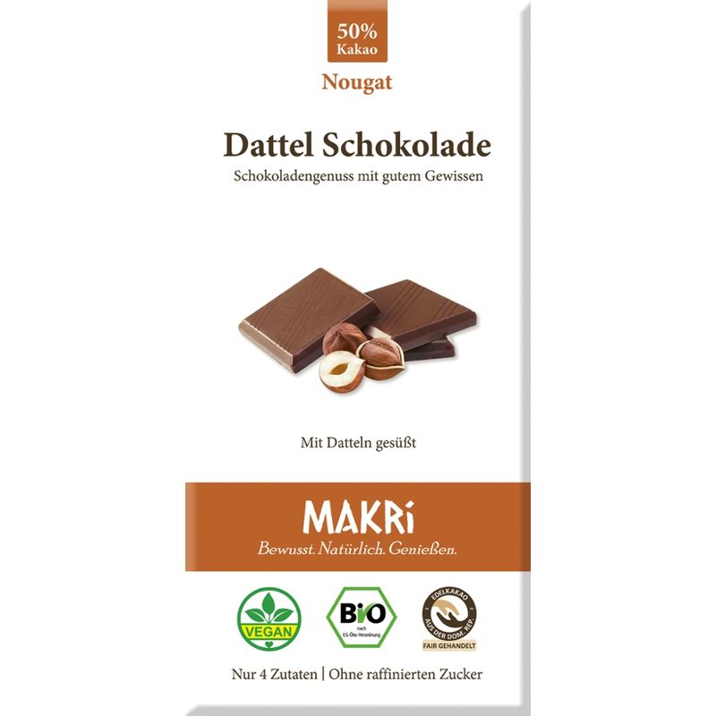 Makri Bio Dattel Schokolade - Nougat 50% - Produktbild