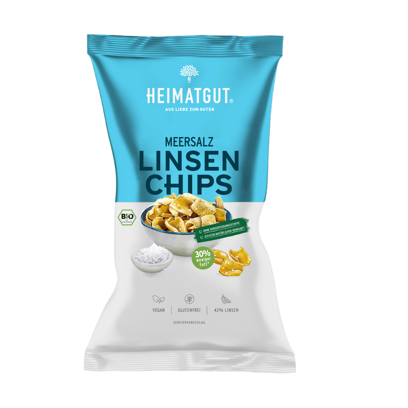 Heimatgut Bio Linsen Chips Meersalz - glutenfrei - Produktbild