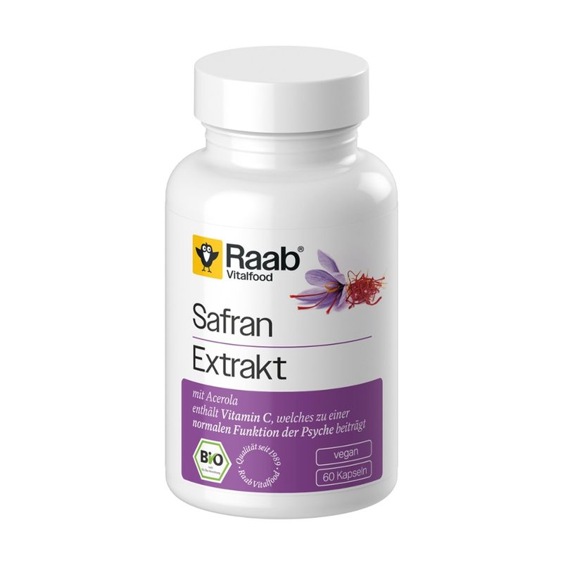 Raab Vitalfood BIO Safran 60 Kapseln à 500 mg - Produktbild