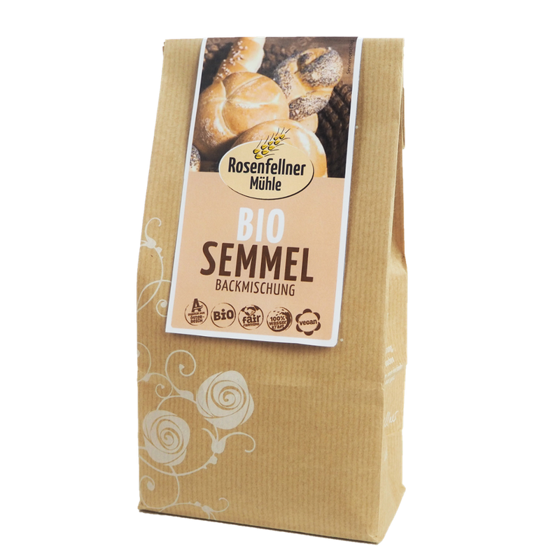 Rosenfellner Mühle & Naturkost Bio Semmel Backmischung 500g für Semmel, Salzstangerl, Mohnweckerl - Produktbild