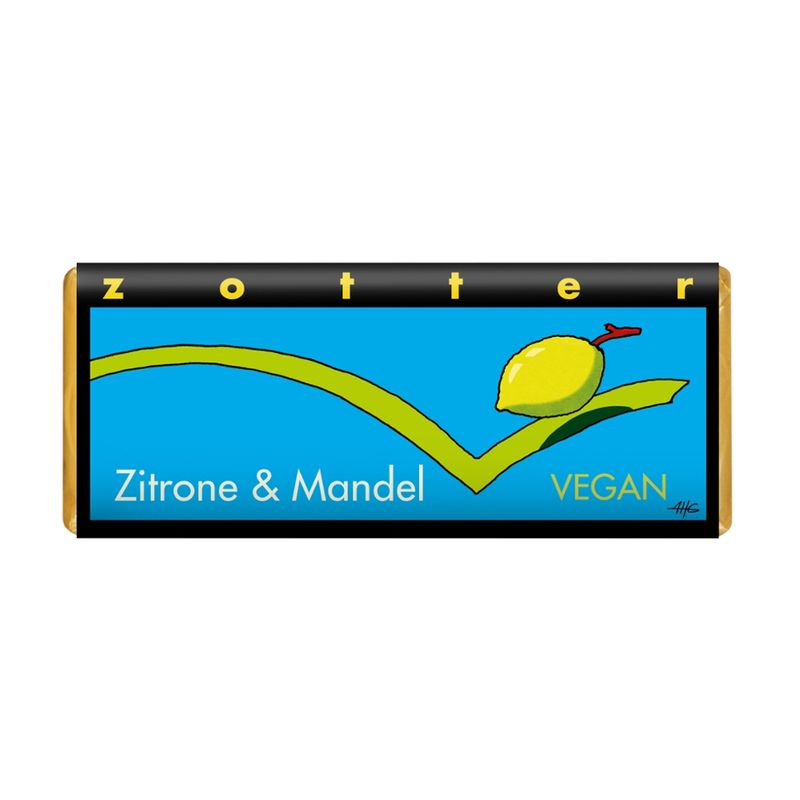 Zotter Schokolade Zitrone & Mandel VEGAN - Produktbild