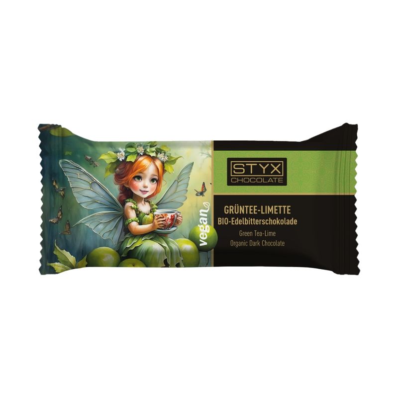 Styx Naturcosmetic BIO Edelbitterschokolade gefüllt mit Grüntee-Limette-Ganache 70g (Vegan) - Produktbild