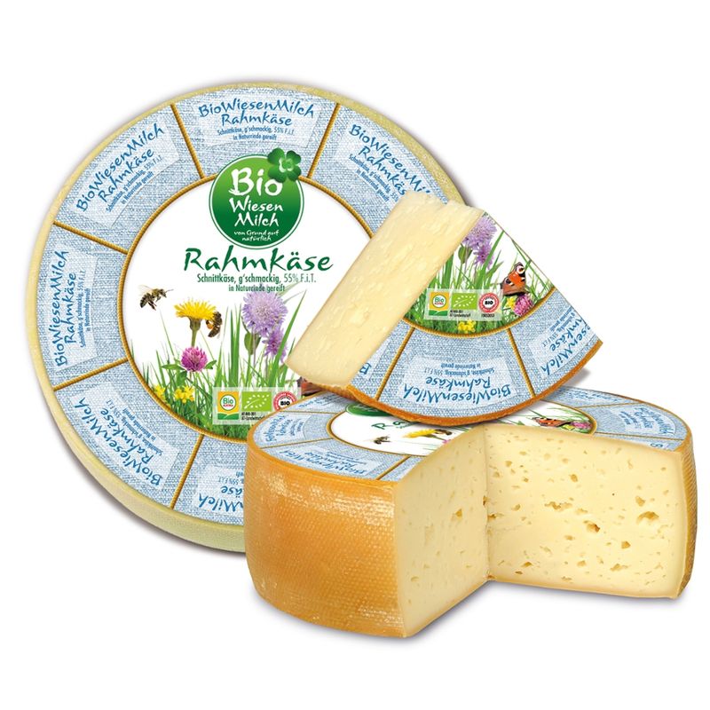 BioWiesenmilch Bio Wiesenmilch Rahmkäse 55 % F.i.T. Laib - Produktbild