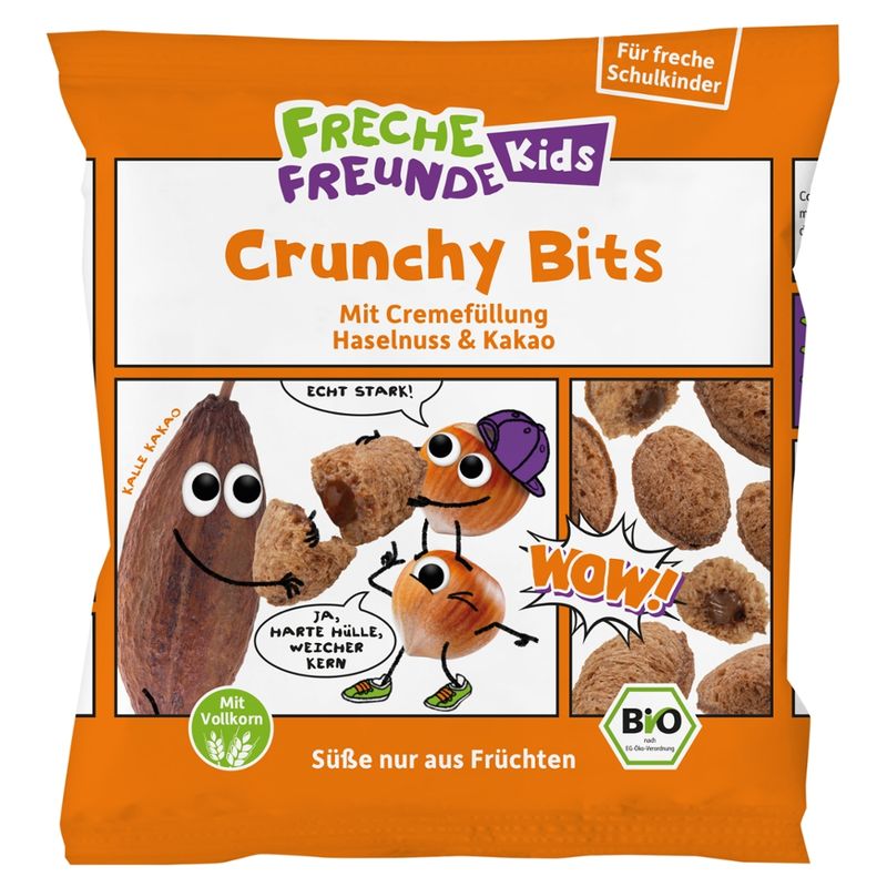 Freche Freunde Freche Freunde Kids Bio Crunchy Bits mit Cremefüllung Haselnuss & Kakao 30g - Produktbild