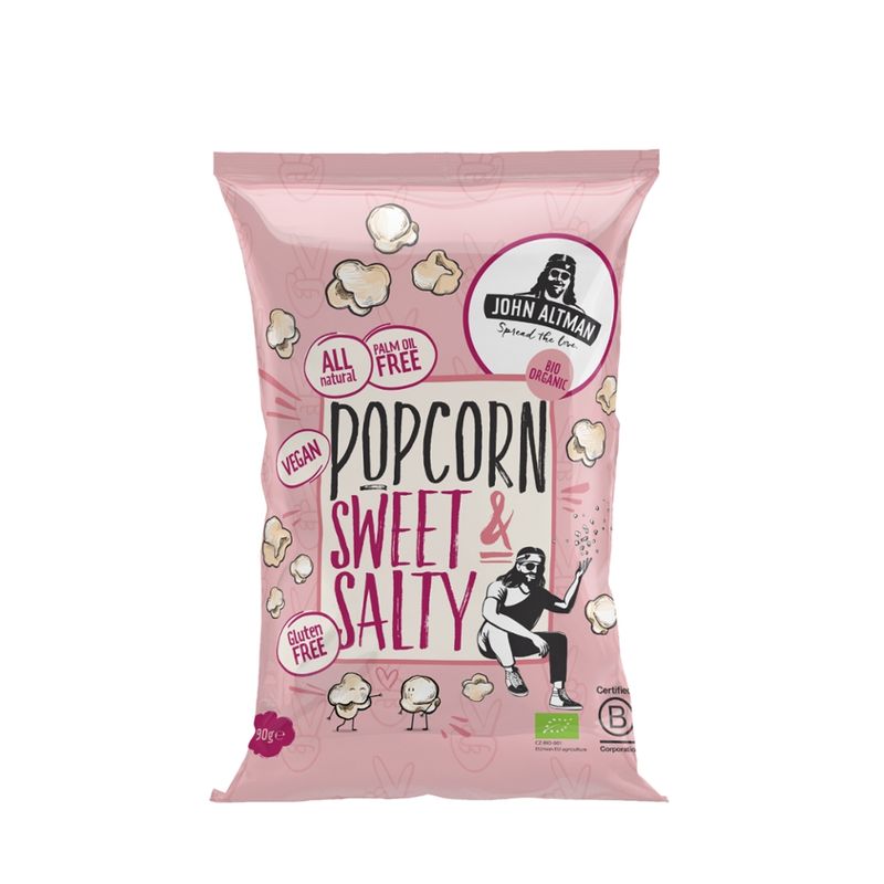 John Altman Organic Popcorn Sweet & Salty 90g - Produktbild
