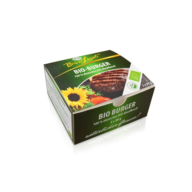 Biolust Bio Rindfleisch-Burger, tiefgefroren 3x90g - Produktbild
