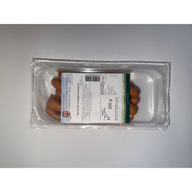 Bäuerliche Erzeugergemeinschaft Schwäbisch Hall Bio Wiener Würstchen mit Magermilchjoghurt - Produktbild