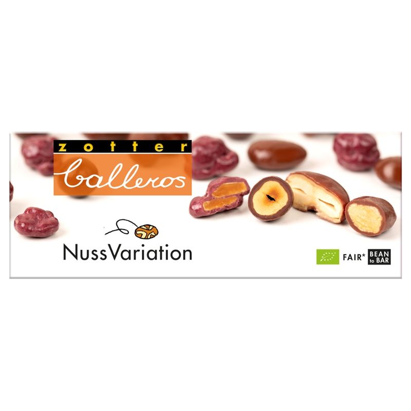 Zotter Schokolade Balleros – NussVariation - Produktbild