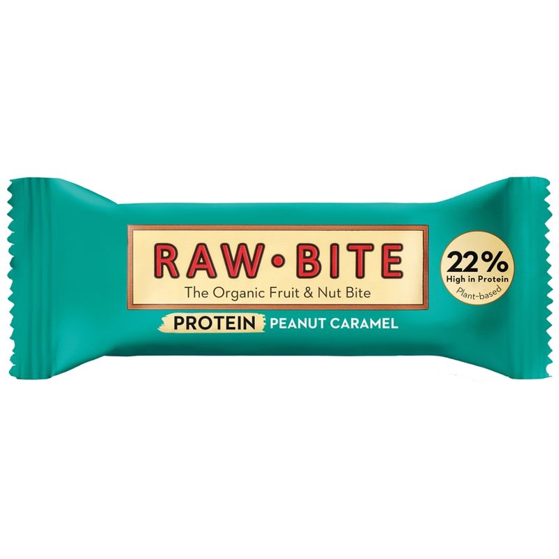 Raw Bite Raw Bite Protein Peanut Caramel Riegel 45g - Produktbild
