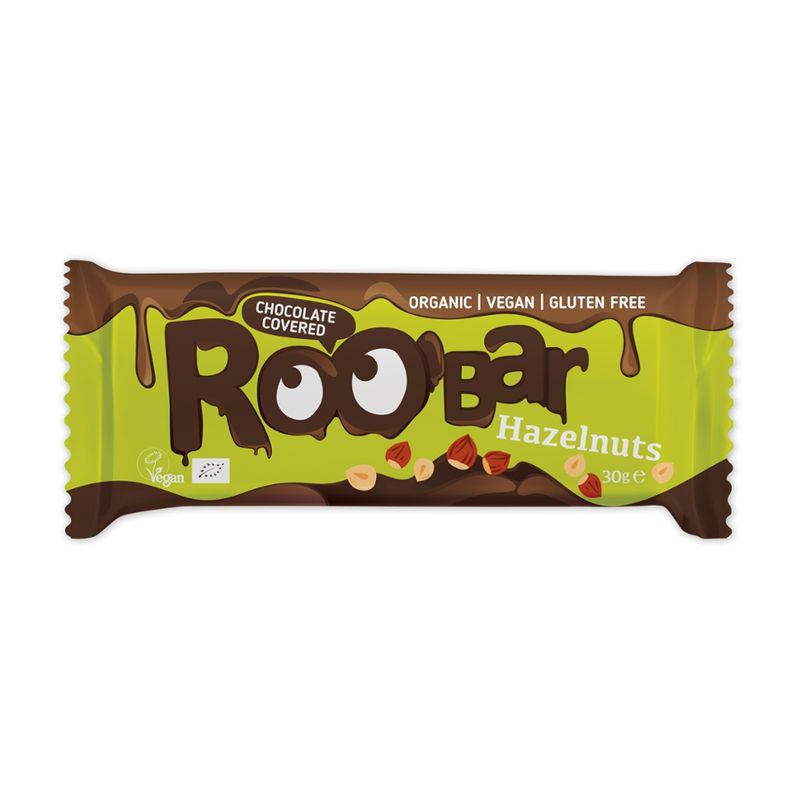 Roobar Roobar Haselnuss mit Schokoladenüberzug, 30g, glutenfrei - Produktbild
